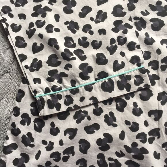 NORDSTROM Swiss Dot Leopard Long Sleeve Button Down Pajama Sleep Top - Picture 6 of 8